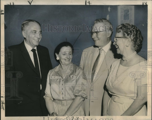 1959 Press Photo Gov. & Mrs. George Docking of Kansas with Mr. & Mrs. Z. Nevins