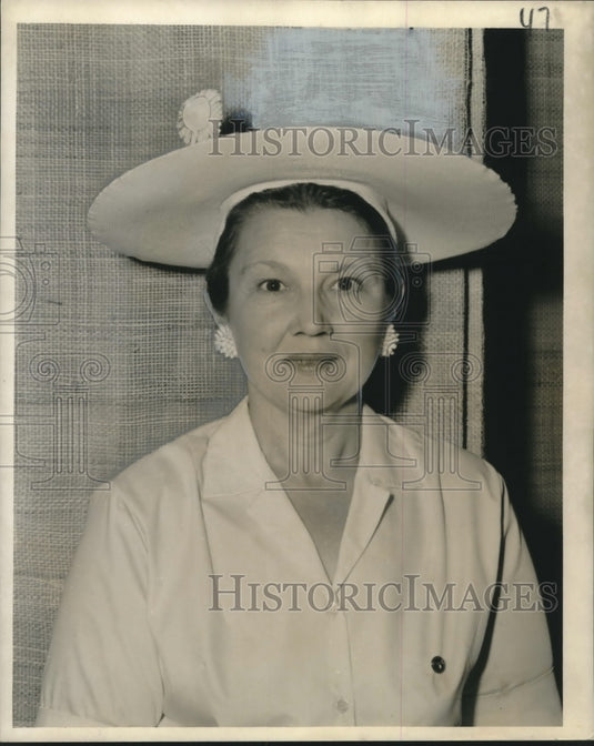 1959 Press Photo Mrs. Frank Dollear Re-elected President Lake Vista Women's Club- Historic Images