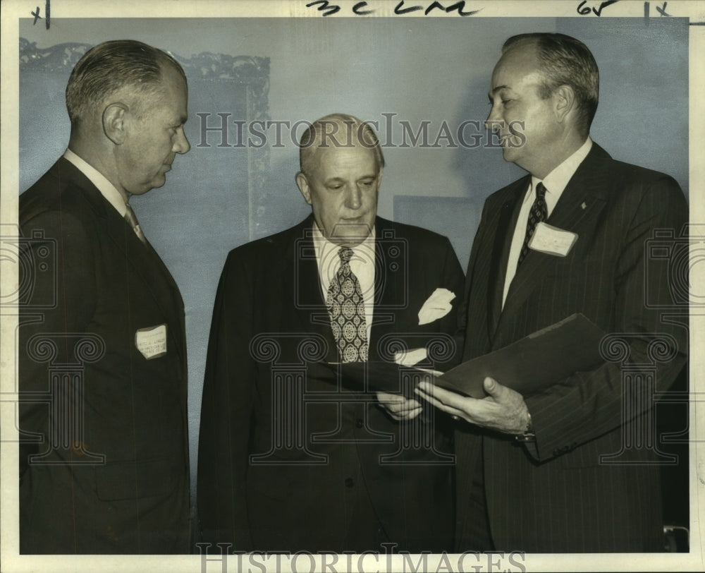 1971 Press Photo Jose De Cubas, Fritz Lindley, J.W. Clark at regional meeting- Historic Images