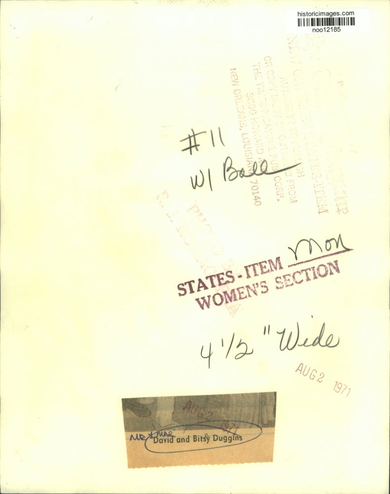 1971 Press Photo Mr. & Mrs. David and Bitsy Duggins - noo12185