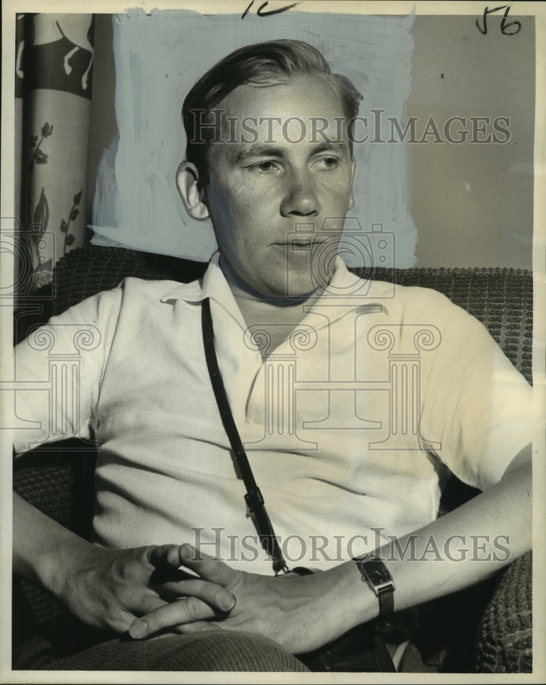 1960 Press Photo Lars Dufholm, traveling Finnish politician &amp; political analyst- Historic Images