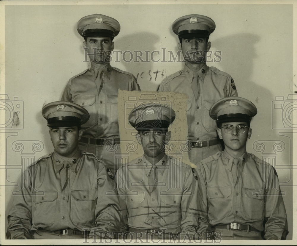 1950 Press Photo Wade Dupuis and other officers of Loyola military police unit- Historic Images