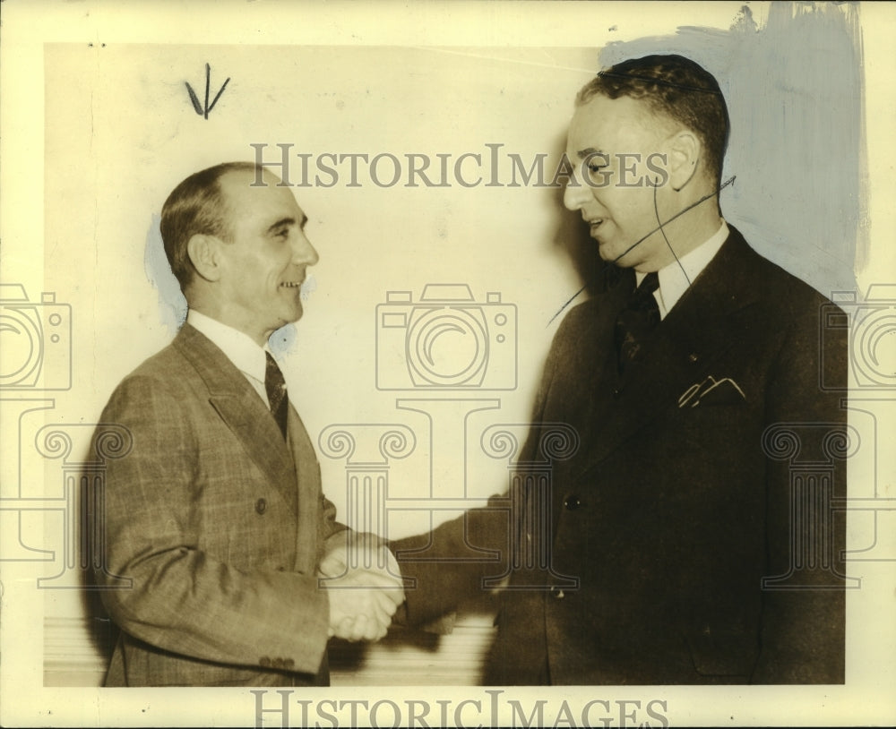 1938 Press Photo Julius Dupont &amp; Olin Linn of National Spanish Trail Association