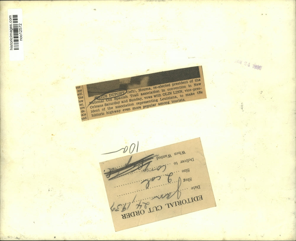 1938 Press Photo Julius Dupont & Olin Linn of National Spanish Trail Association