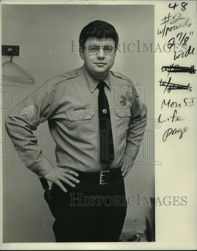 1978 Press Photo Sergeant Alvin Dufrene of New Orleans Police Department