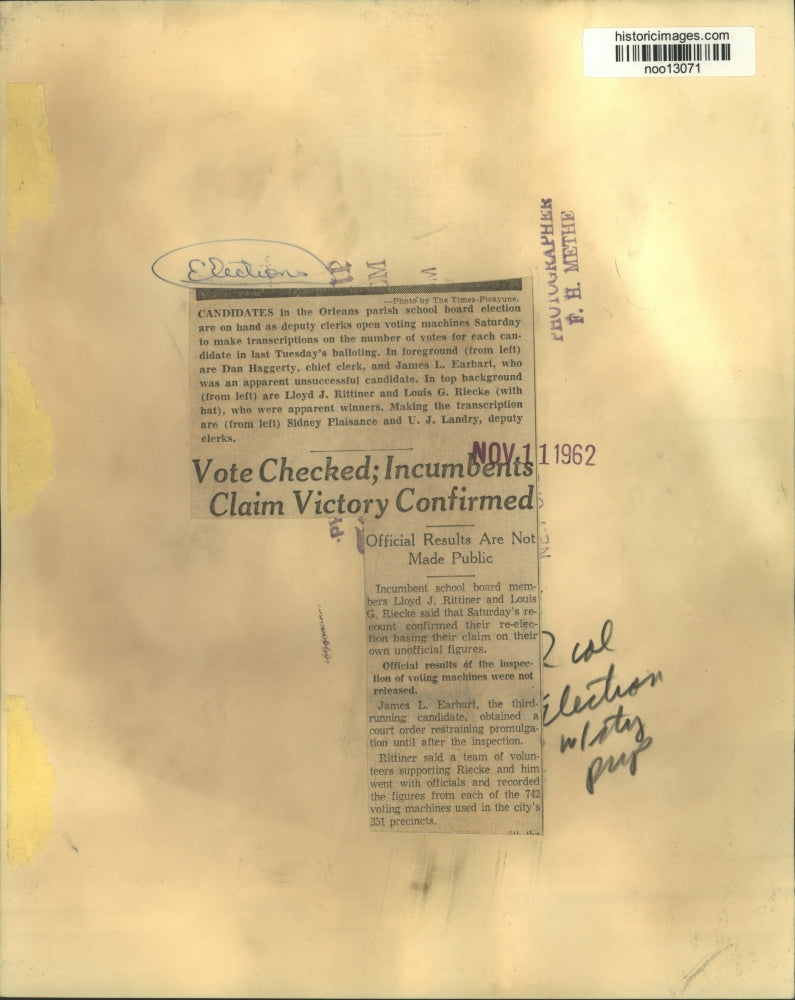 1962 Press Photo Candidates in the Orleans parish school board election