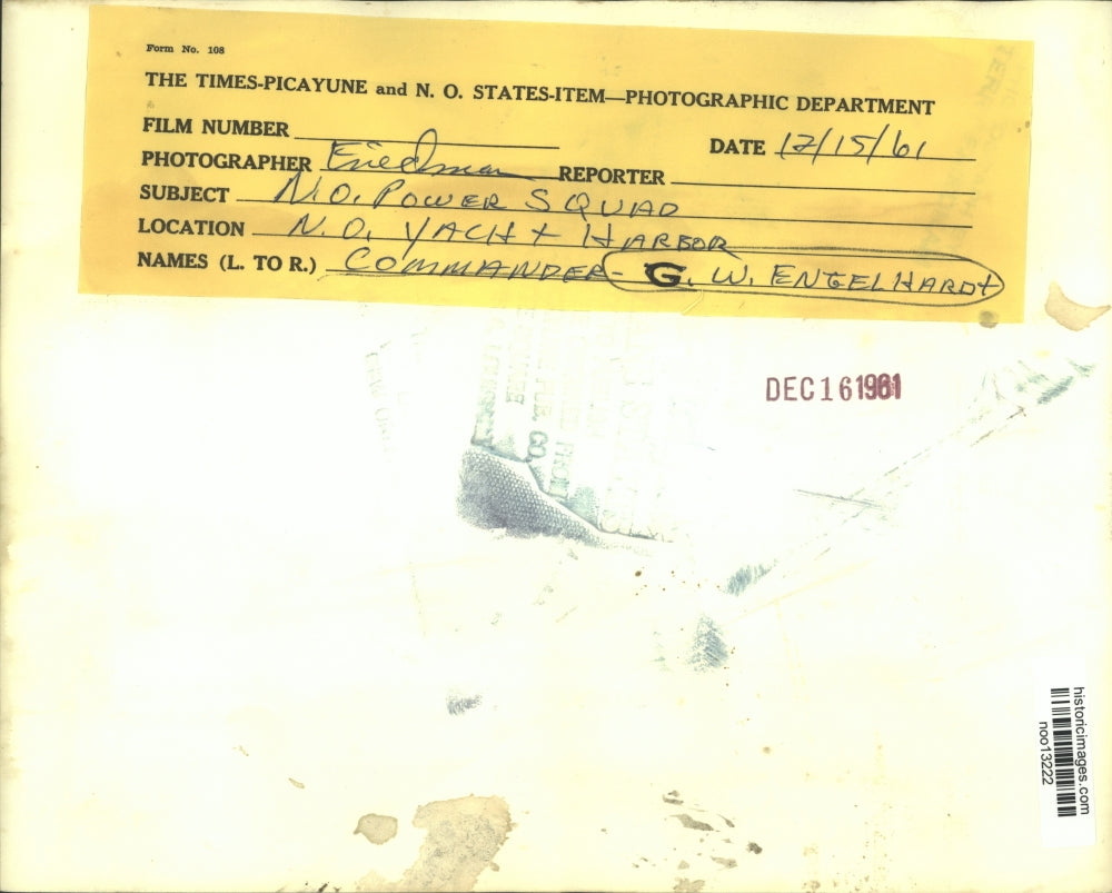 1961 Press Photo New Orleans Power Squad Commander G.W. Engelhardt - noo13222