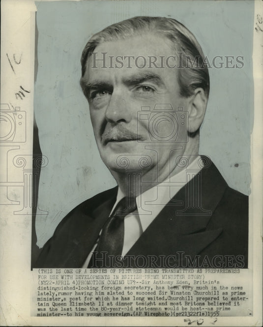 1955 Press Photo Sir Anthony Eden, Britain's Foreign Secretary - noo13497