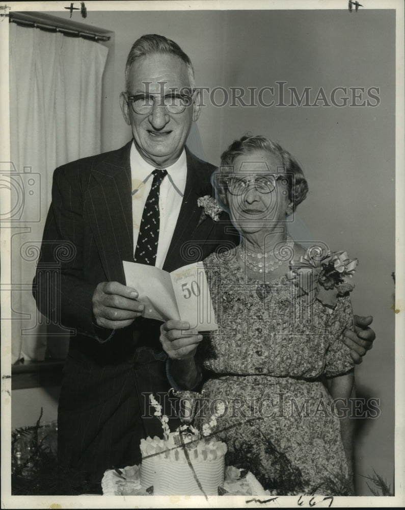 1960 Press Photo Mr. And Mrs. George J. Esler Jr. celebrate 50th anniversary