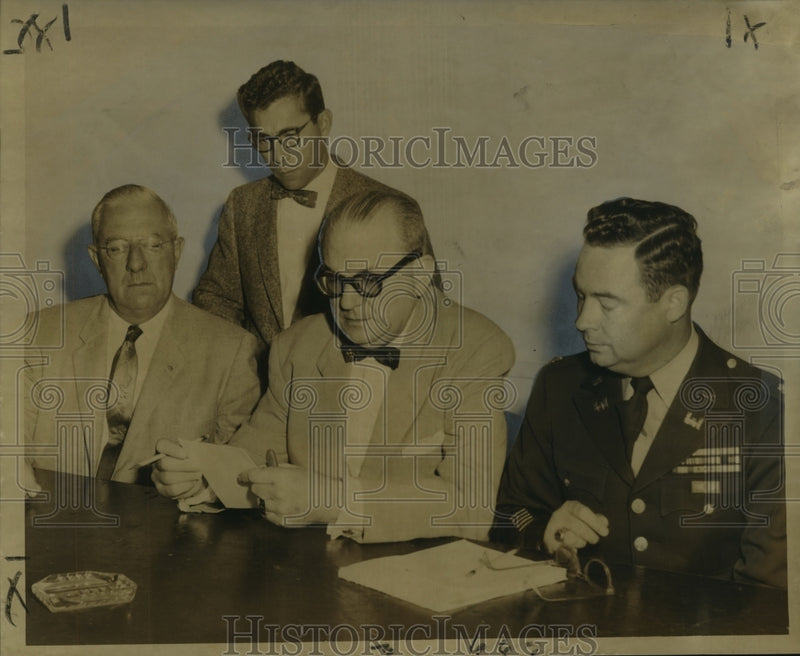Load image into Gallery viewer, 1956 Press Photo St. Bernard Parish - Henry Schindler, Flood Control Plan
