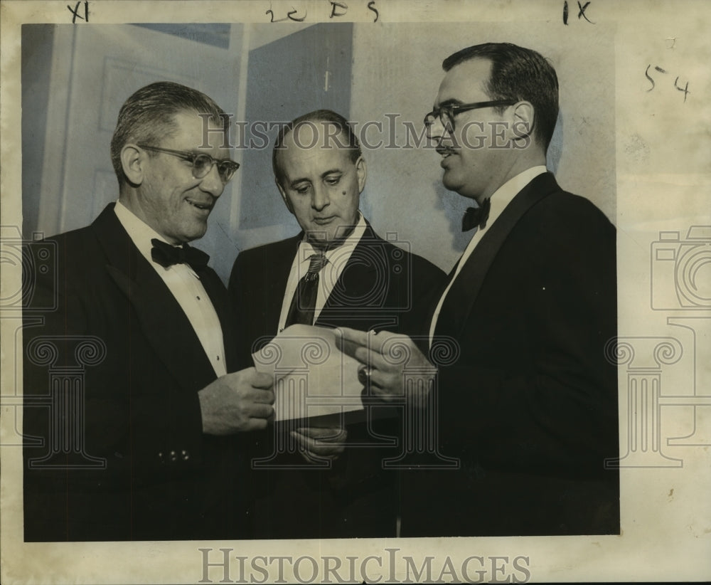 1956 Press Photo Alcee Fortier Anniversary Program - James Bezou, Others