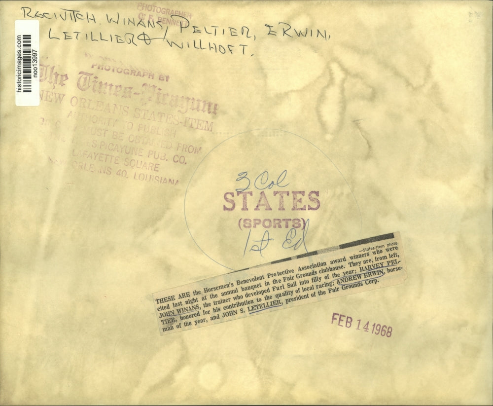 1968 Press Photo Horsemen's Benevolent Protective Association award winners