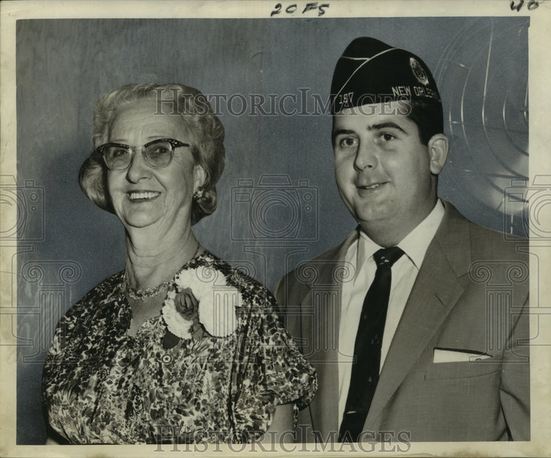 Load image into Gallery viewer, 1956 Press Photo Mrs. Edna Darsam and Glen Ebeyer of American Legion - noo14031
