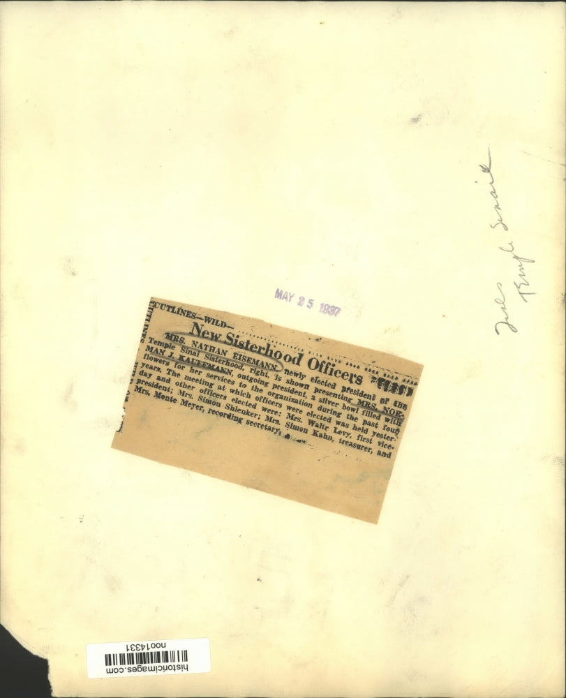 1937 Press Photo Temple Sinai Sisterhood officers during meeting - noo14331