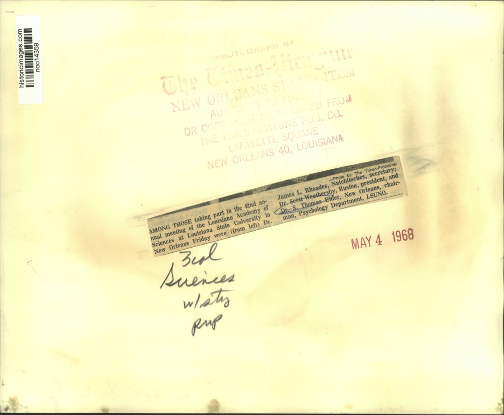 1968 Press Photo Participants, Louisiana Academy of Sciences at Louisiana State