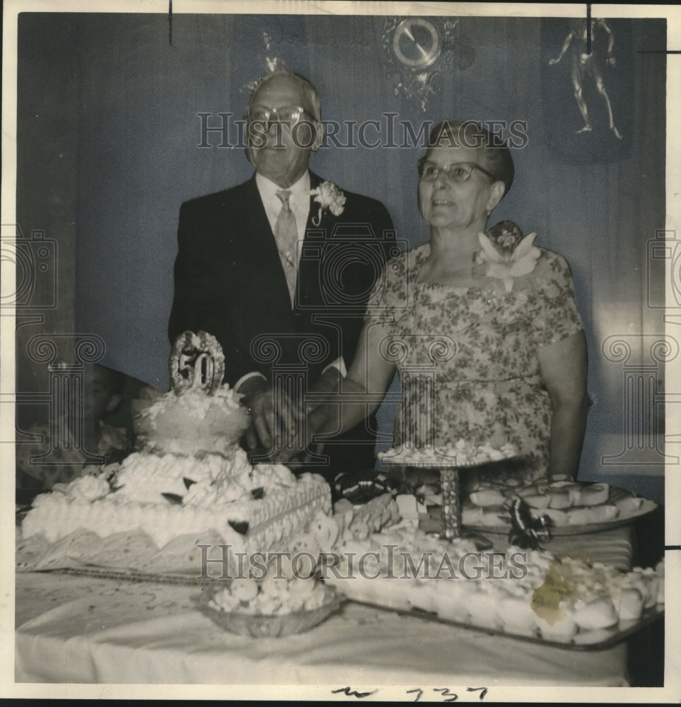 1961 Press Photo Mr. &amp; Mrs. Jake Di Carlo&#39;s 50th Anniversary Party - noo14479
