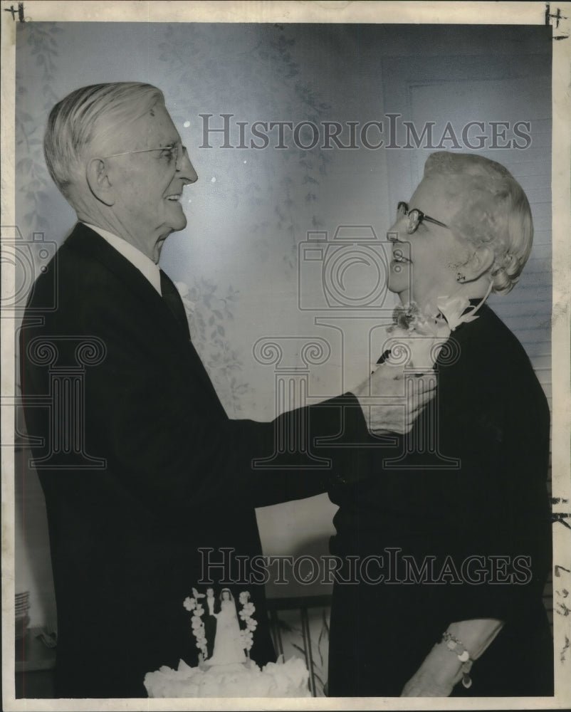 1960 Press Photo Mr. &amp; Mrs. Fred Drumm Celebrate 60th Anniversary, New Orleans