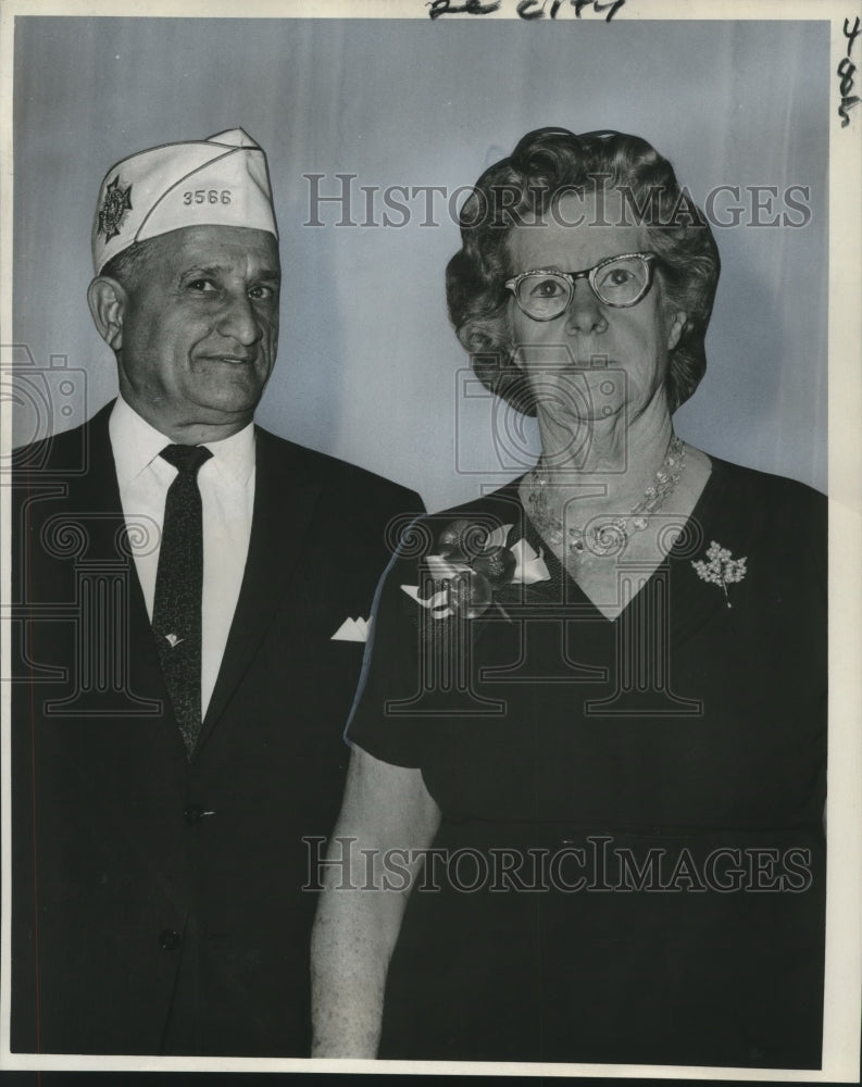 Load image into Gallery viewer, 1966 Press Photo Frank Falati and Mrs. Flossie Scheurmann of VFW Orleans Post
