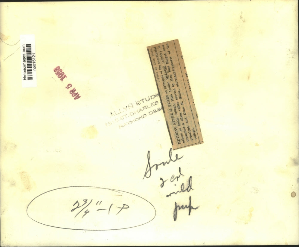 1958 Press Photo Soule College Secretarial School Head Retires, New Orleans