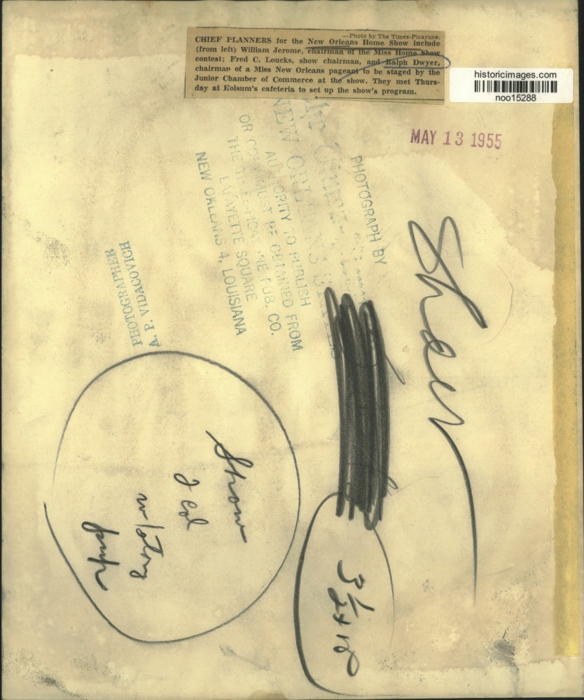 1955 Press Photo William Jerome and planners, New Orleans Home Show - noo15288