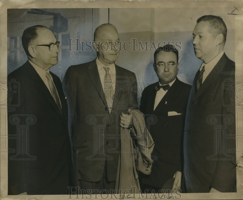 Load image into Gallery viewer, 1956 Press Photo Speakers at City Council Meeting Oppose City Tax, New Orleans

