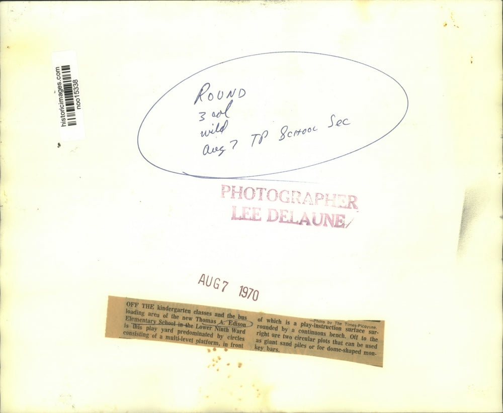 1970 Press Photo Thomas A. Edison Elementary School's play yard - noo15338