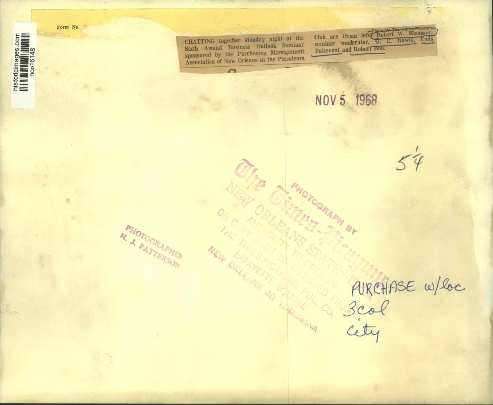 1968 Press Photo Members of the Purchasing Management Association of New Orleans