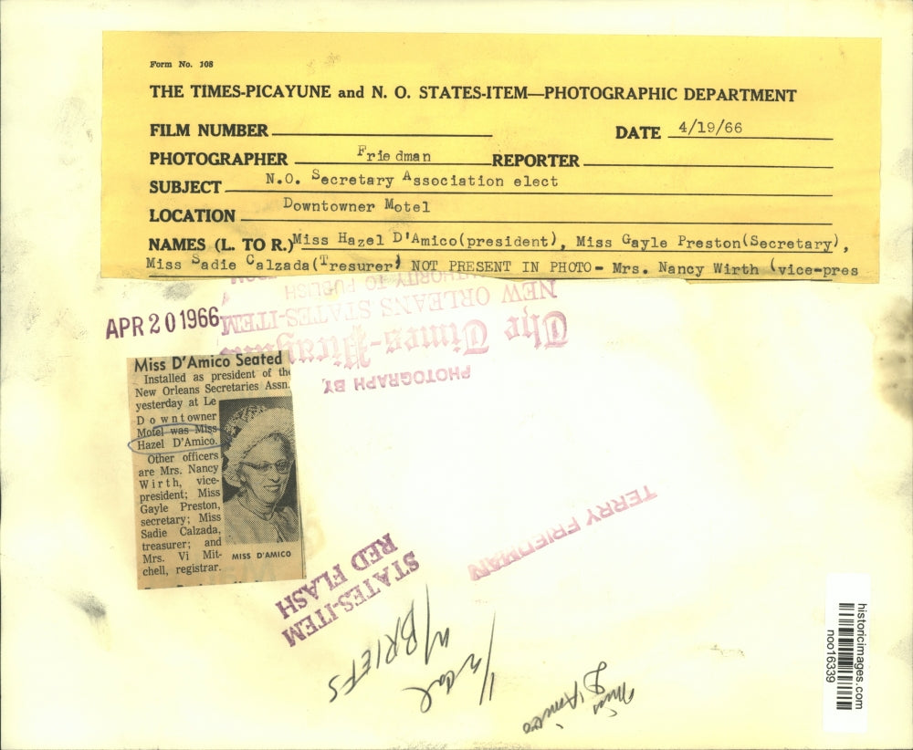 1966 Press Photo New Orleans Secretaries Association Officers - noo16339