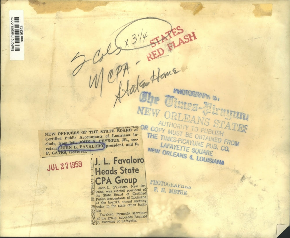 1959 Press Photo Board of Certified Public Accountants of Louisiana Officers