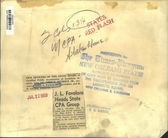 1959 Press Photo Board of Certified Public Accountants of Louisiana Officers