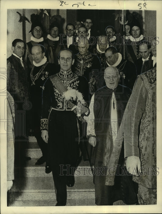 1955 Press Photo Argentine Ambassador to the Holy See Has Audience with Pope