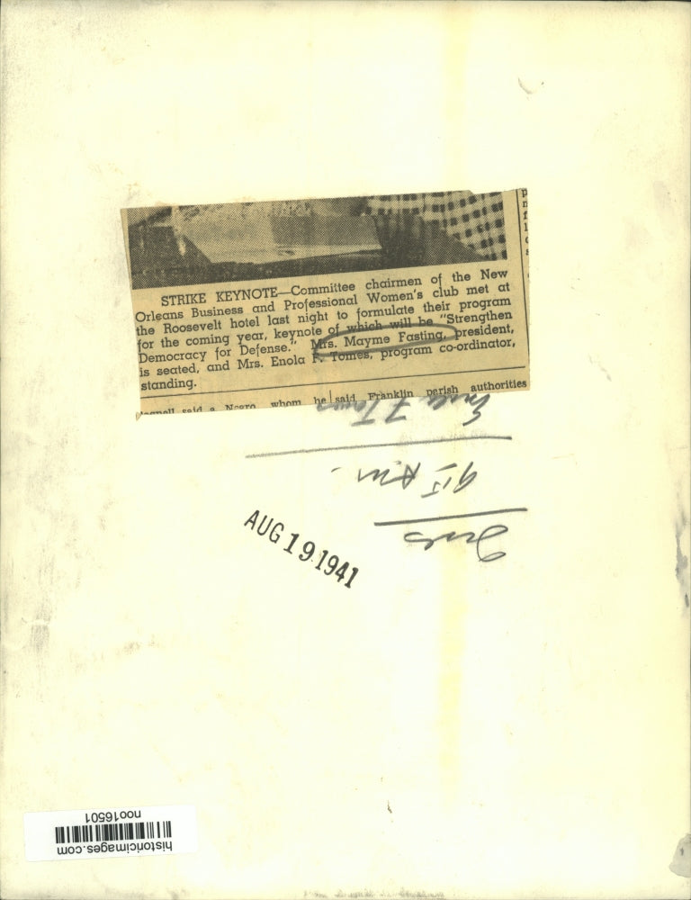 1941 Press Photo New Orleans Business & Professional Women's Club Members