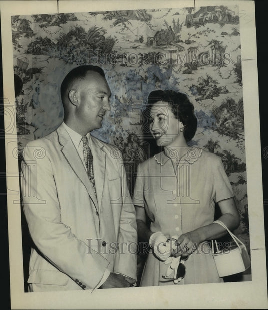 1957 Press Photo Major and Mrs. John Eisenhower in New Orleans - noo16535