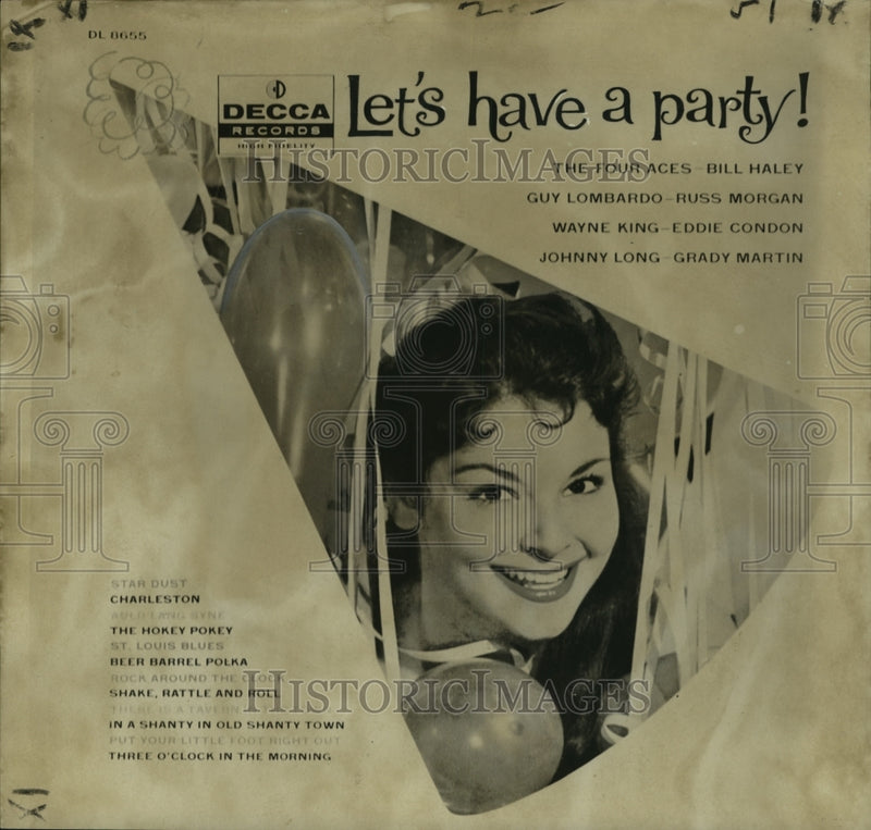 Load image into Gallery viewer, 1959 Press Photo Jackie Ravel on First Record Jacket for Decca Records
