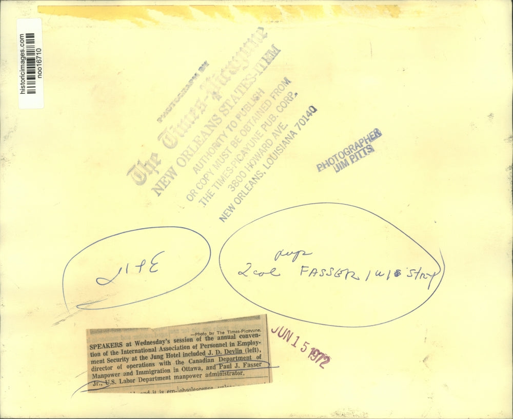 1972 Press Photo International Personnel Association Conventioneers, New Orleans