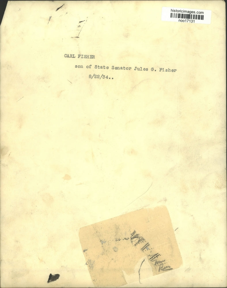 1934 Press Photo Louisiana-Carl Fisher. Son of State Senator Jules G. Fisher.