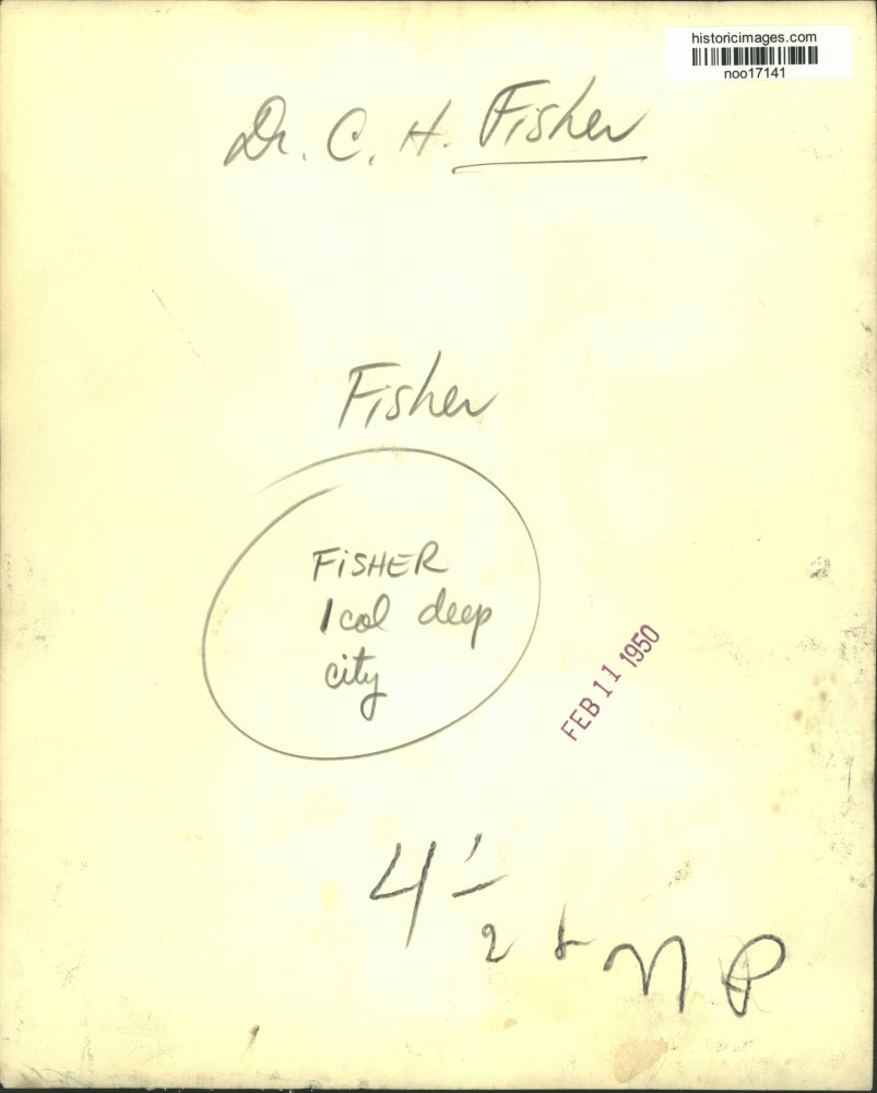 1950 Press Photo Dr. C.H. Fisher - noo17141