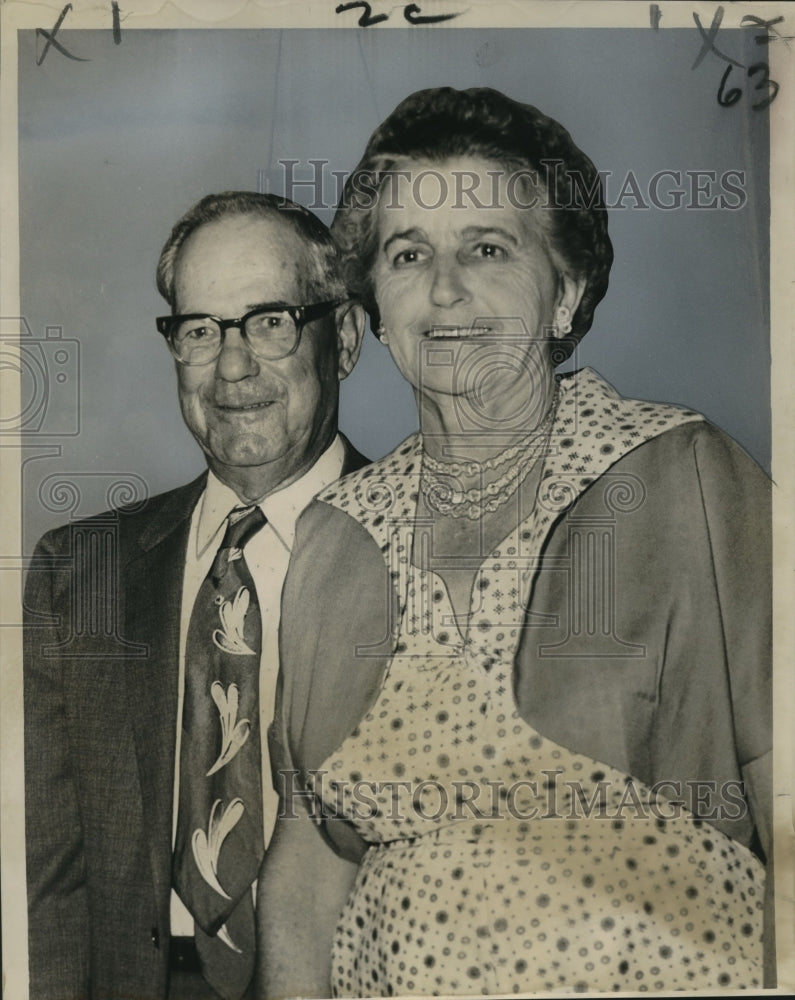 1963 Press Photo Mr. &amp; Mrs. Leon Fontan Celebrate 50th Anniversary, New Orleans