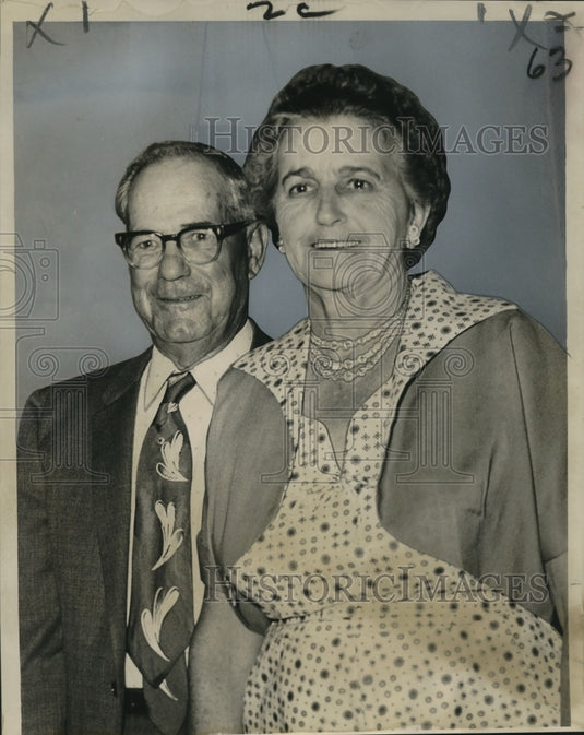 1963 Press Photo Mr. & Mrs. Leon Fontan Celebrate 50th Anniversary, New Orleans