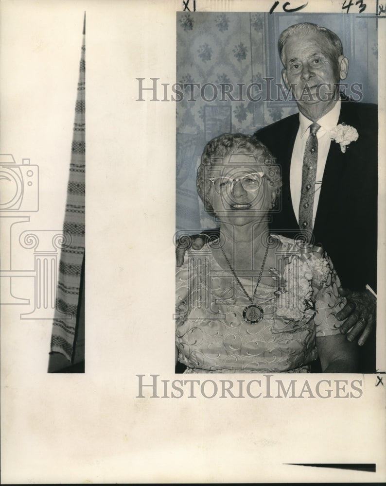 1964 Press Photo Mr. &amp; Mrs. Joseph J. Foss Observe 50th Anniversary, New Orleans