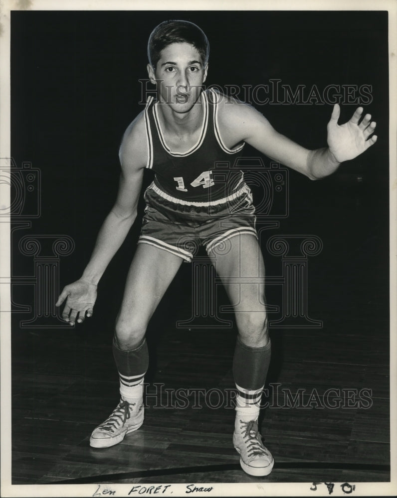 1968 Press Photo Len Foret, Shaw, Basketball player - noo17489- Historic Images