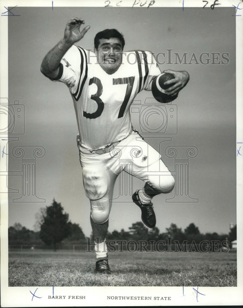 1967 Press Photo Barry Fresh, fullback, Northwestern State - Historic Images