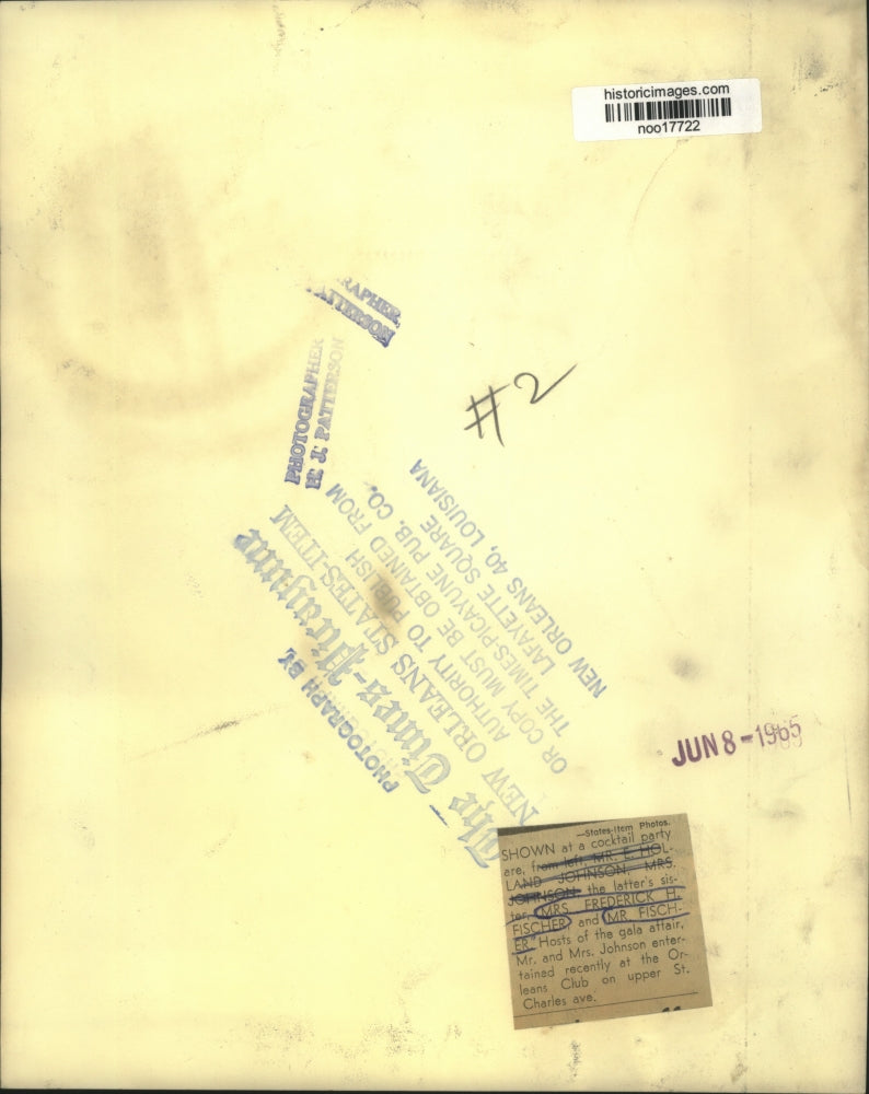 1965 Press Photo Mr. and Mrs. Frederick H. Fischer host gala cocktail party