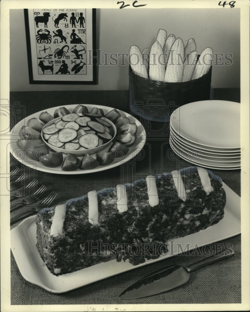 Load image into Gallery viewer, 1964 Press Photo Meat and vegetables dressed up for dinner. - noo17815
