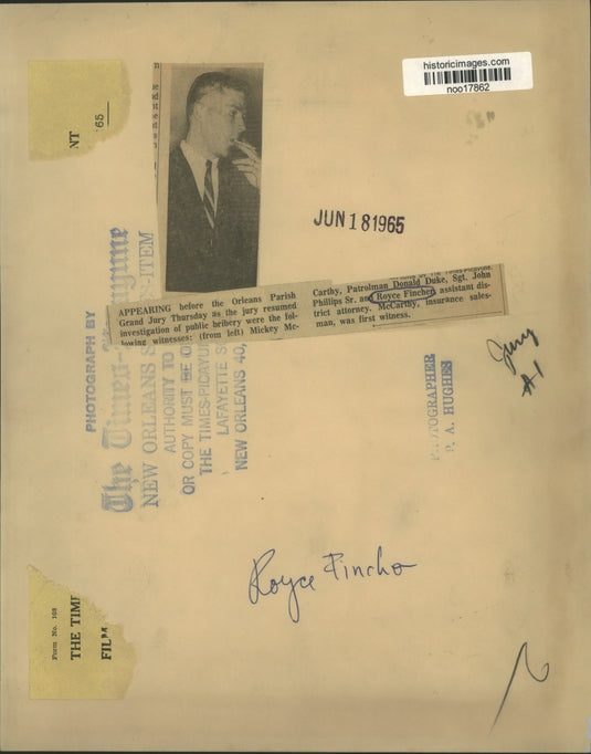 1965 Press Photo New Orleans Assistant District Attorney Royce Finch, For Jury