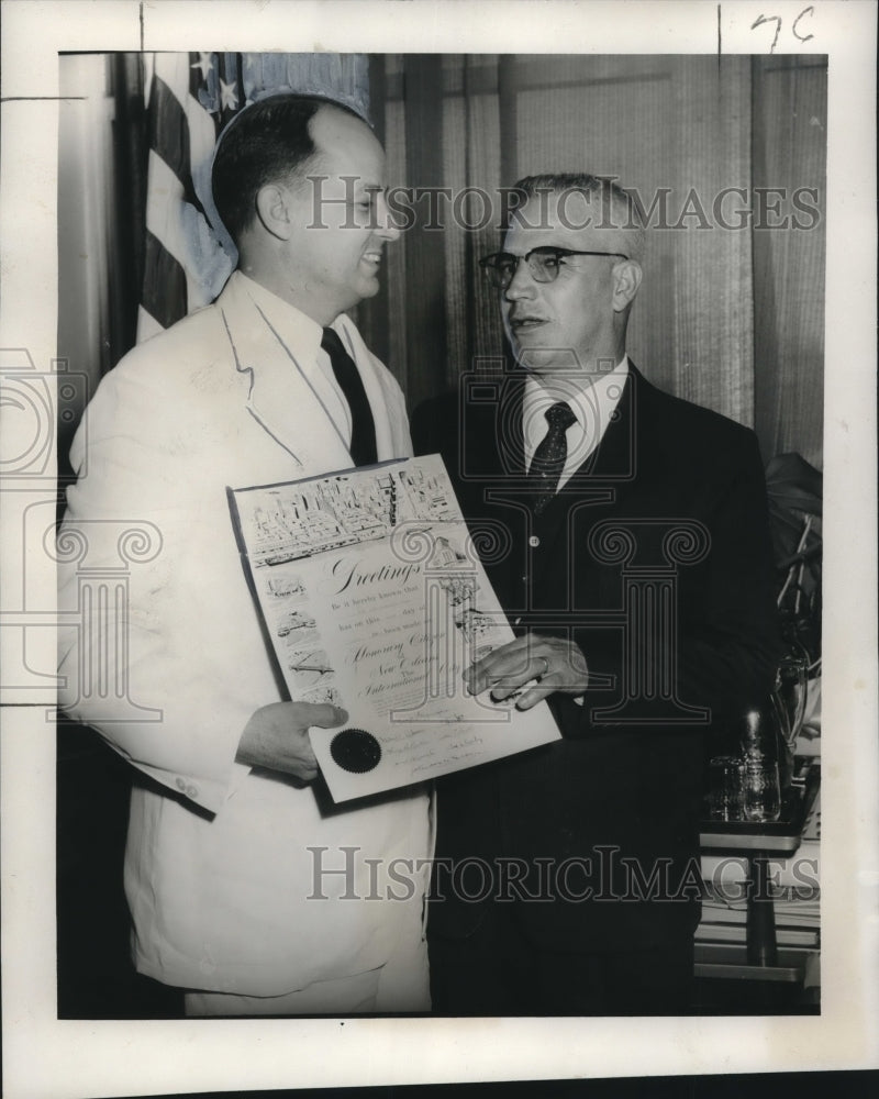 Load image into Gallery viewer, 1958 Press Photo Brazilian congressman Jose Fernandes Filho, honorary citizen
