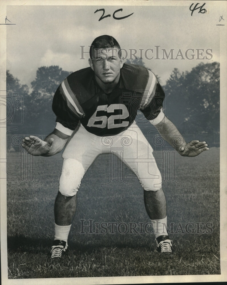 1965 Press Photo Football - Defensive guard Ronnie Frederic of St. Amant
