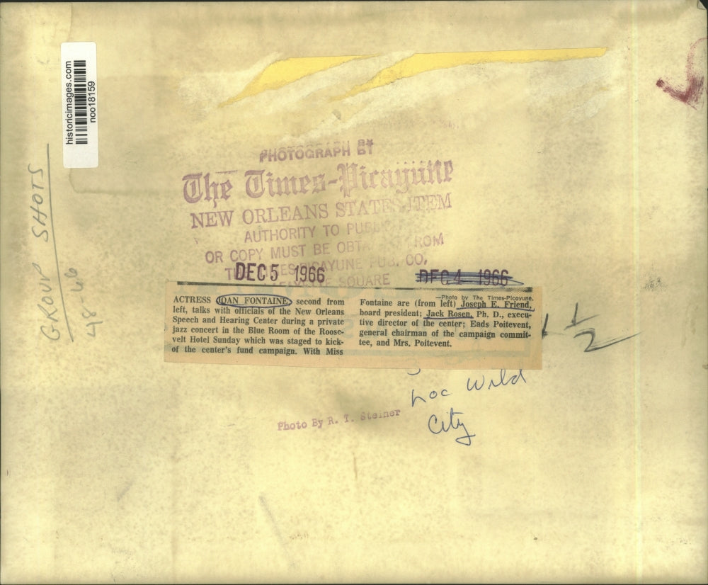 1966 Press Photo Dan Fontaine with New Orleans Speech and Hearing Center leaders