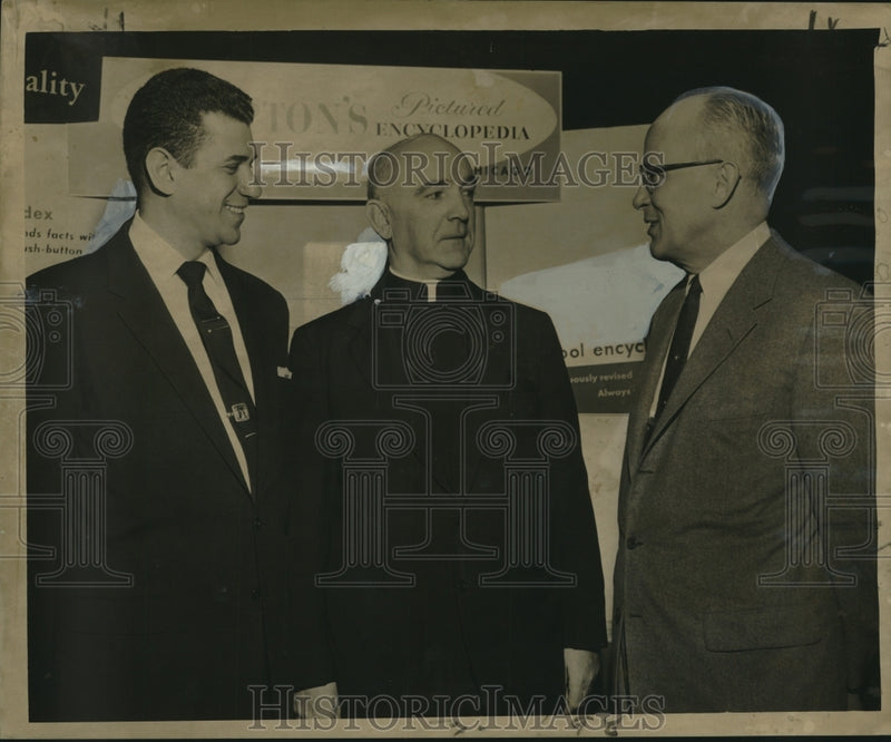 Load image into Gallery viewer, 1957 Press Photo Speakers at Archdiocesan Teachers Institute Loyola Field House
