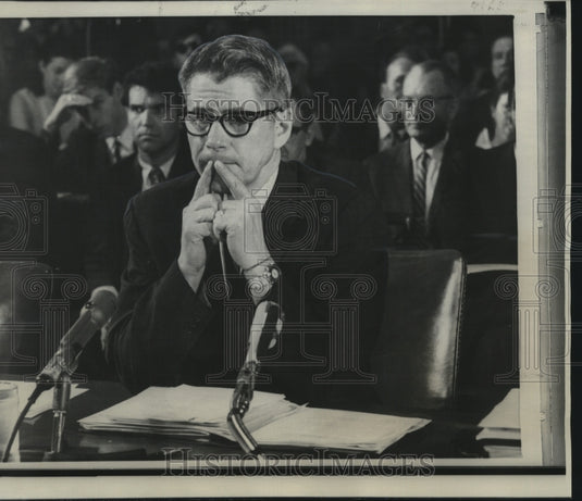 1967 Press Photo Secretary of Agriculture Orville Freeman At a Hunger Hearing